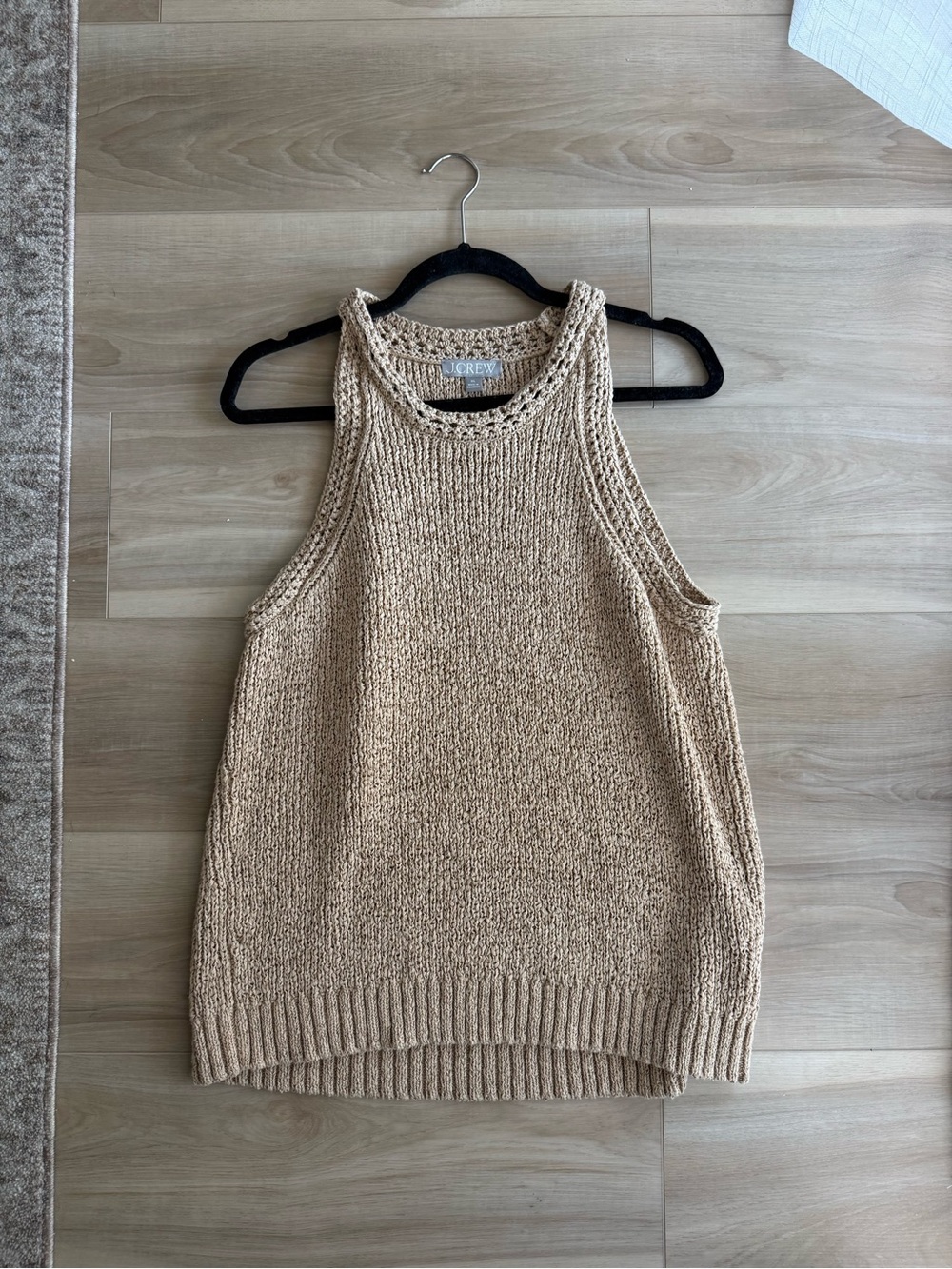 J. Crew Textured Sleeveless Knit Tank - Beige